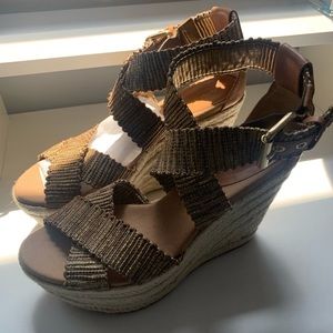 Nine West Open Toe Wedge Heels